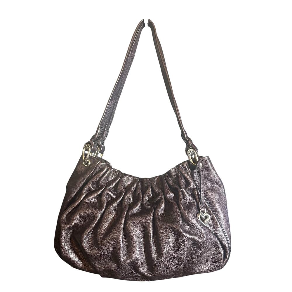 Brighton Shana bronze metallic hobo shoulder bag leather Y2K brown dressy event